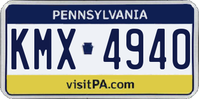 PA license plate KMX4940