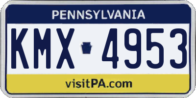 PA license plate KMX4953