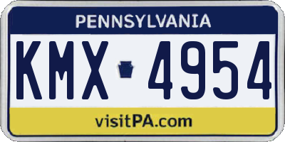 PA license plate KMX4954