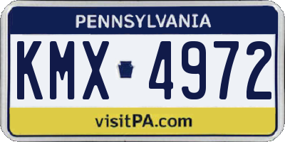 PA license plate KMX4972