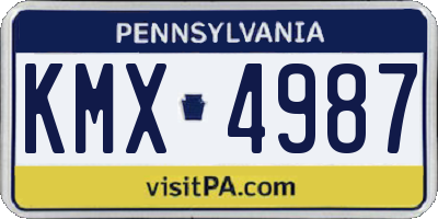 PA license plate KMX4987