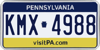 PA license plate KMX4988