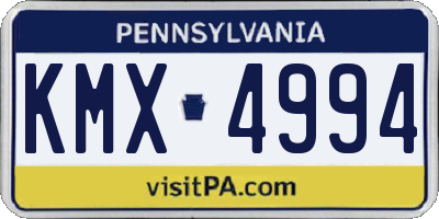 PA license plate KMX4994