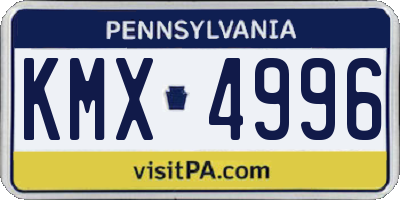 PA license plate KMX4996