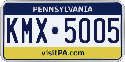 PA license plate KMX5005