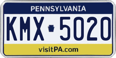 PA license plate KMX5020