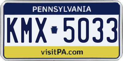 PA license plate KMX5033