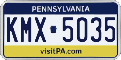 PA license plate KMX5035