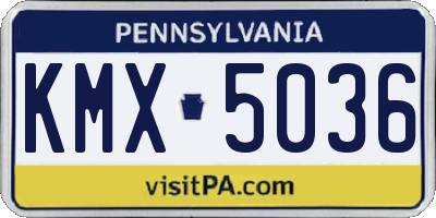 PA license plate KMX5036