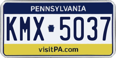 PA license plate KMX5037