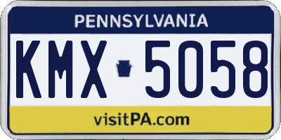 PA license plate KMX5058