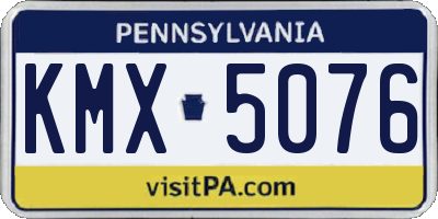 PA license plate KMX5076