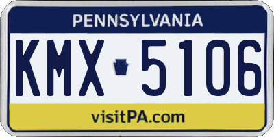 PA license plate KMX5106