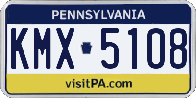 PA license plate KMX5108