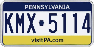 PA license plate KMX5114