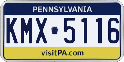 PA license plate KMX5116