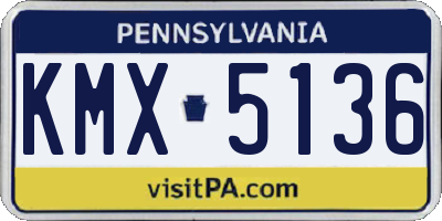 PA license plate KMX5136