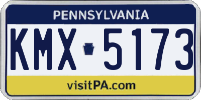 PA license plate KMX5173