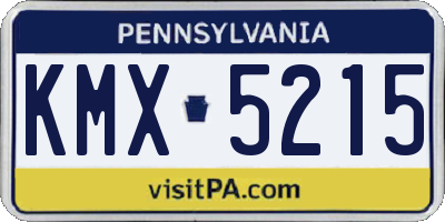 PA license plate KMX5215