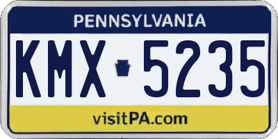 PA license plate KMX5235
