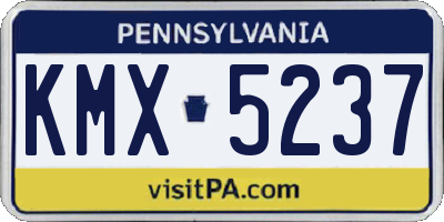 PA license plate KMX5237