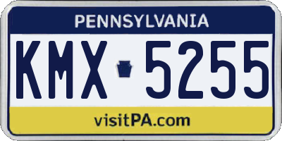 PA license plate KMX5255