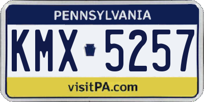 PA license plate KMX5257