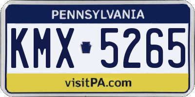 PA license plate KMX5265