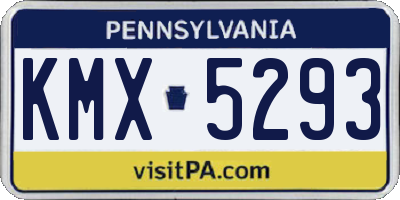 PA license plate KMX5293
