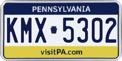PA license plate KMX5302