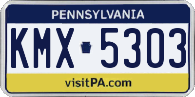 PA license plate KMX5303