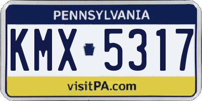 PA license plate KMX5317
