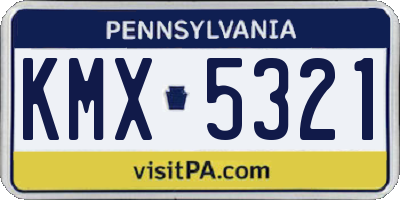 PA license plate KMX5321