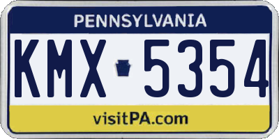 PA license plate KMX5354