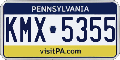 PA license plate KMX5355