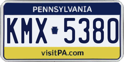 PA license plate KMX5380