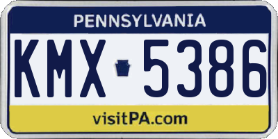 PA license plate KMX5386