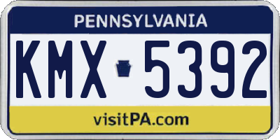 PA license plate KMX5392