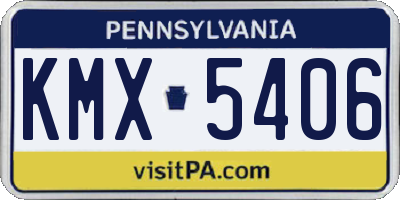PA license plate KMX5406