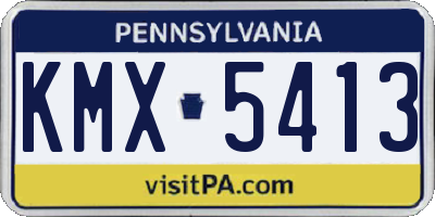 PA license plate KMX5413