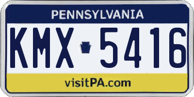 PA license plate KMX5416