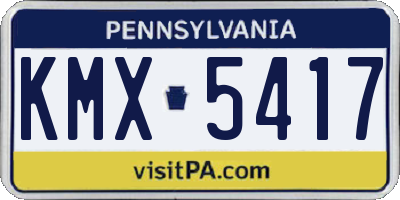 PA license plate KMX5417