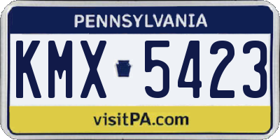 PA license plate KMX5423