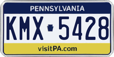 PA license plate KMX5428