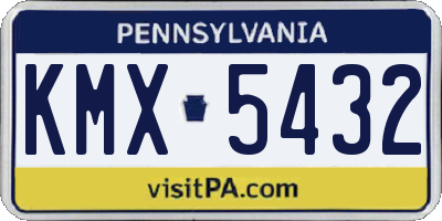 PA license plate KMX5432