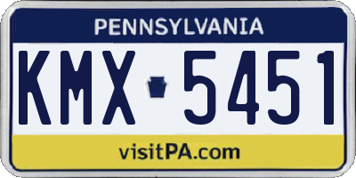 PA license plate KMX5451