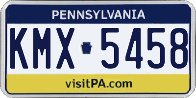 PA license plate KMX5458
