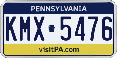 PA license plate KMX5476