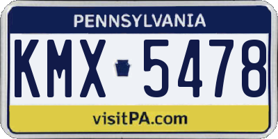 PA license plate KMX5478