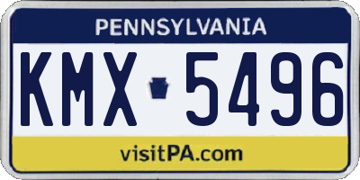 PA license plate KMX5496